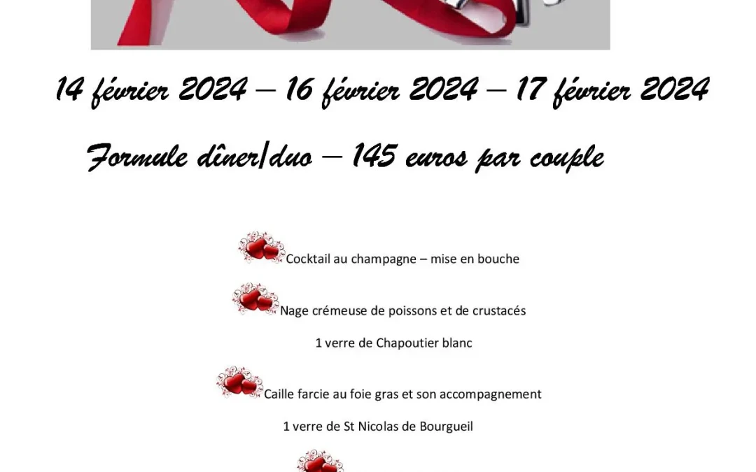 Menu ST VALENTIN 2024